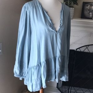 light soft ruffle tunic